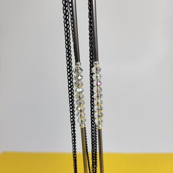 Multistrand Clear White Beads Necklace - Picture 3 of 10